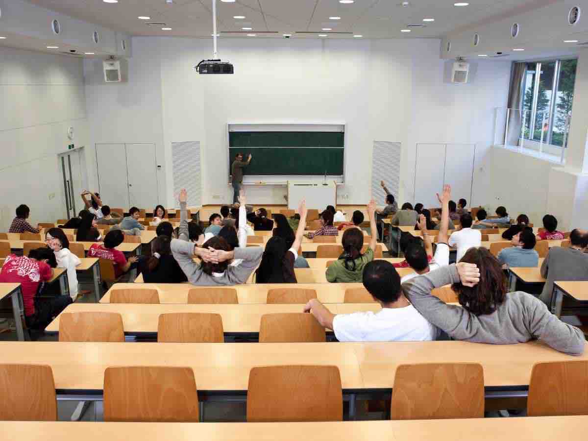 Aula scolastica studenti 